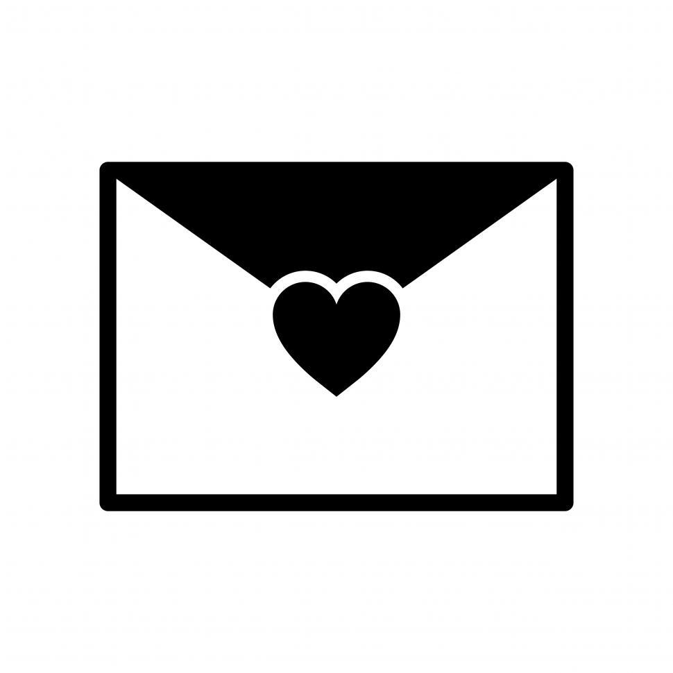 Image d'une enveloppe avec un coeur